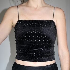 Dynamite black velvet crop top medium